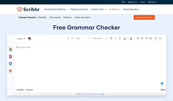 Scribbr با امتیاز 4.6 از 5، یکی از بهترین چک کننده‌های دستور زبان آنلاین است.