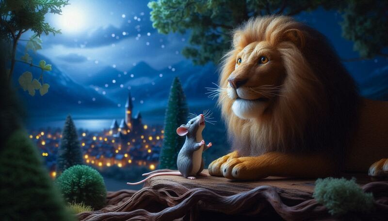 داستان کوتاه The Lion and the Mouse