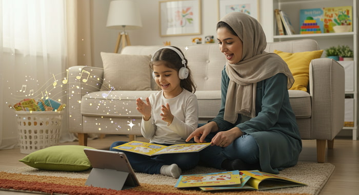 آموزش زبان انگلیسی به کودک در منزل از طریق آهنگ و شعر