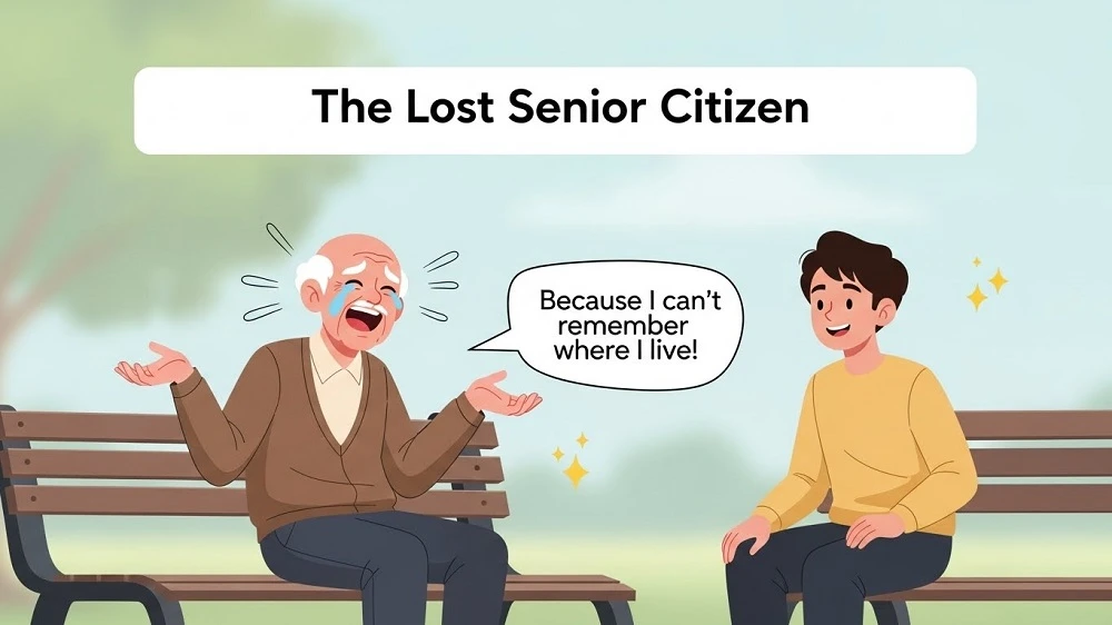 داستان طنز انگلیسی کوتاه | The Lost Senior Citizen 