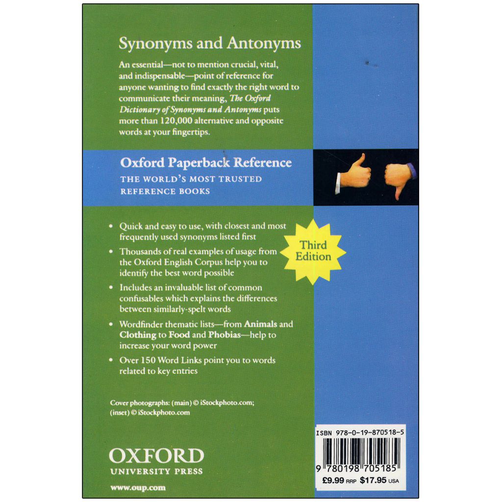 Oxford Dictionary of Synonyms and Antonyms فروشگاه