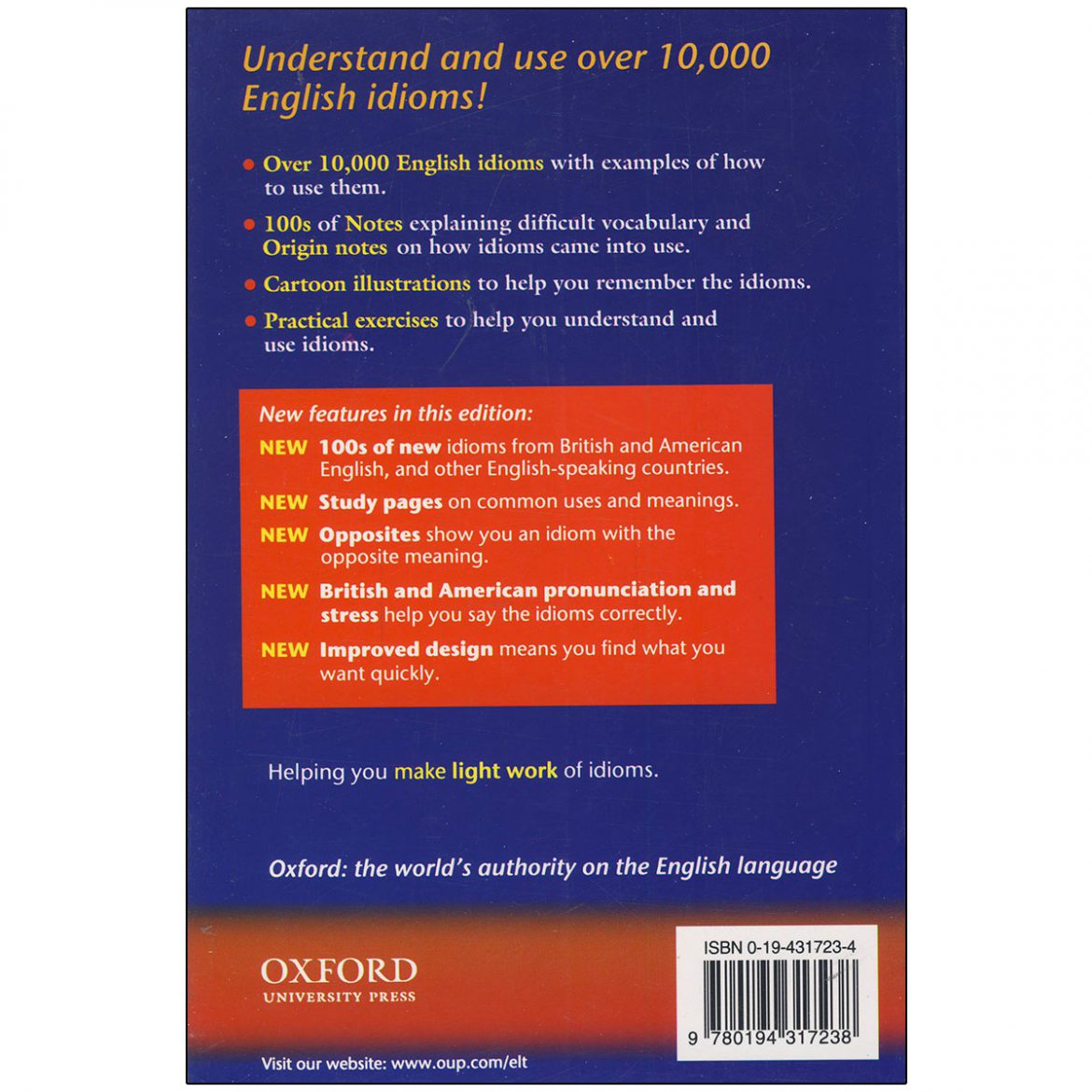 خرید کتاب Oxford Idioms Dictionary for learners of English تا 50 تخفیف ️ زبانمهر